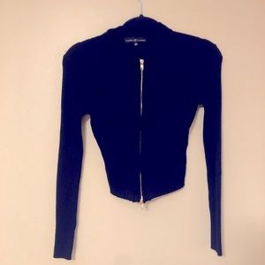 Black longsleeve gold Zipper shirt